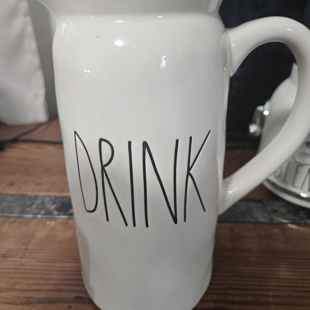 Rae Dunn White 'DRINK' Mug